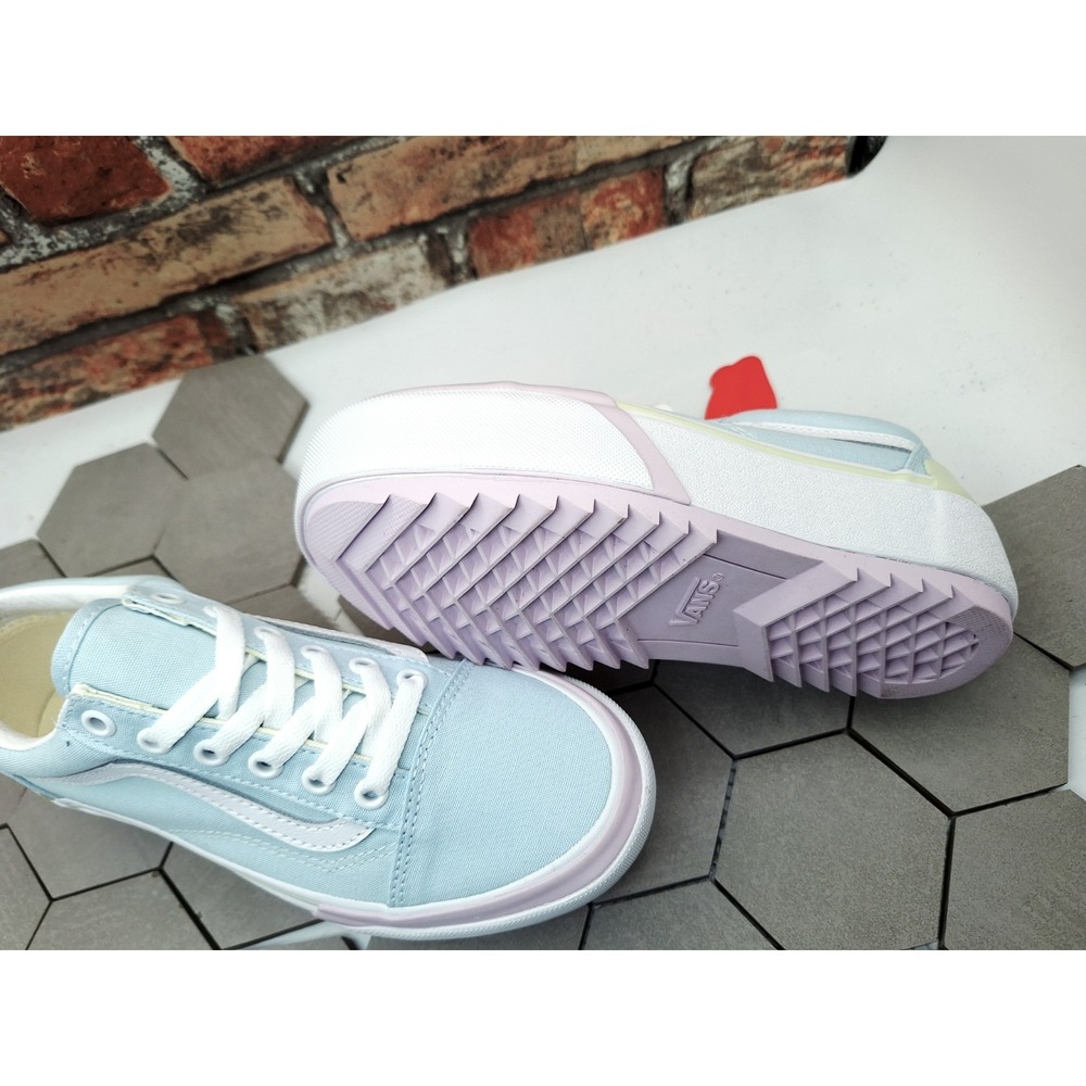 Vans Old Skool Stacked Pastel Multi Blue Platform Women 5 / GS Girl 3.5 New - Picture 3 of 11